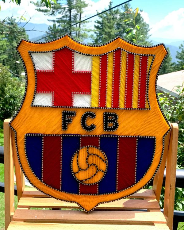A perfect masterpiece for the true FC Barcelona fans — handmade string art Pakistan | Woody Strings