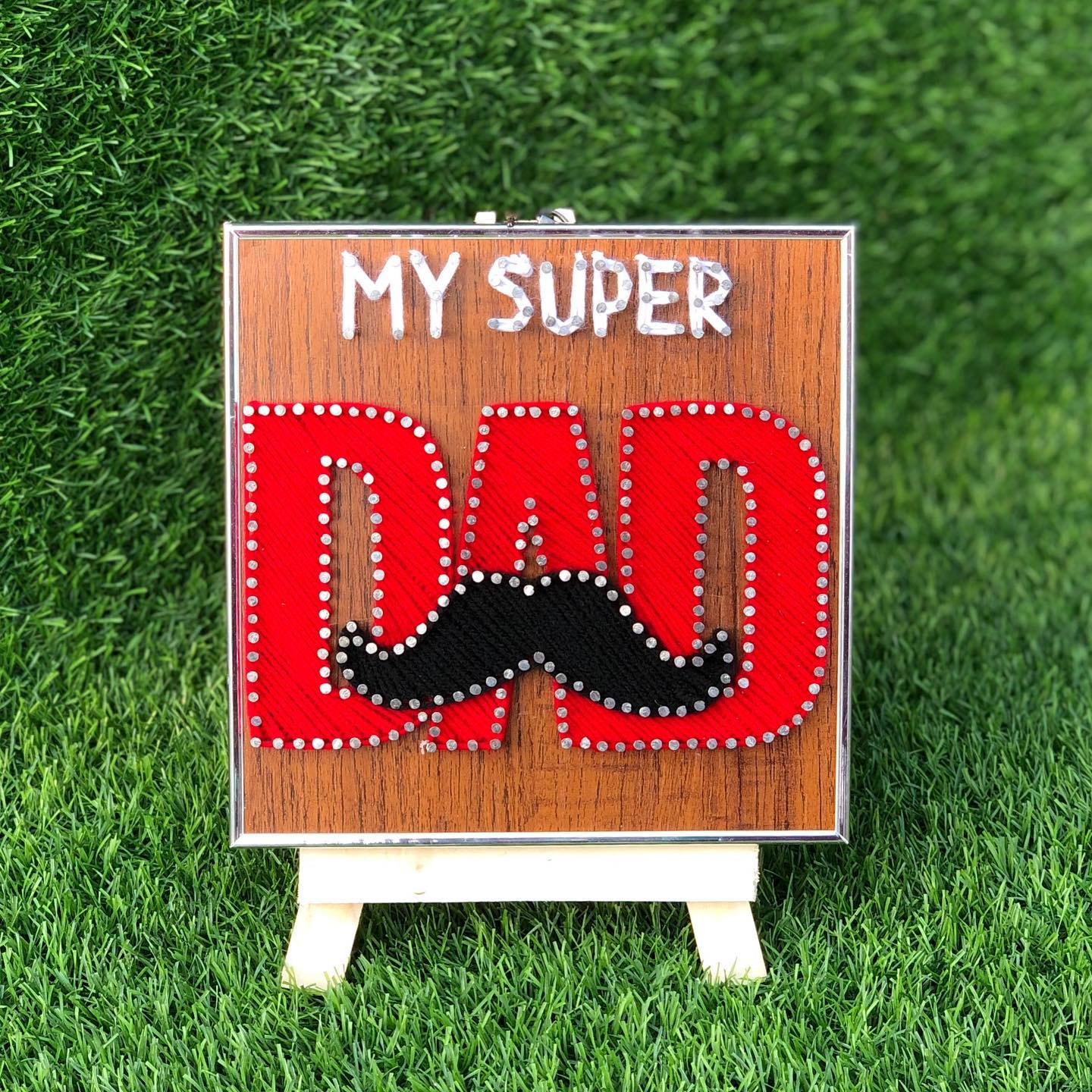 For all the super dads out there — string art Pakistan handmade by Woody Strings Lahore Pakistan