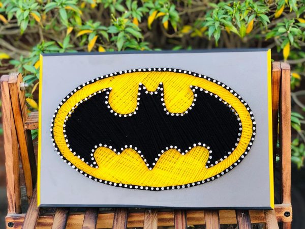 Batman string art frame — custom string art Pakistan handmade by Woody Strings Lahore Pakistan