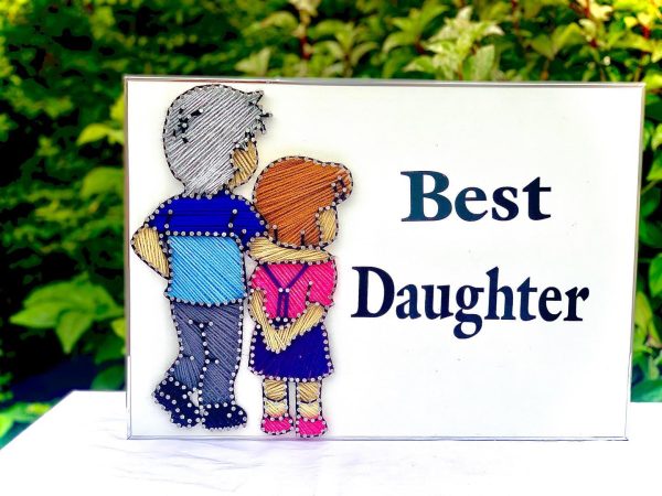 Behind every great daughter is a truly amazing father — custom string art Pakistan handmade by Woody Strings Lahore Pakistan