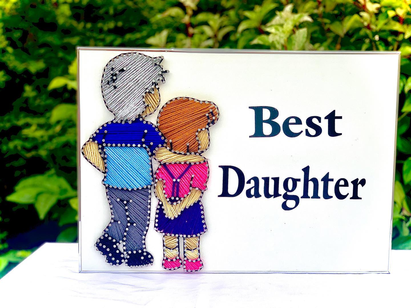 Behind every great daughter is a truly amazing father — custom string art Pakistan handmade by Woody Strings Lahore Pakistan