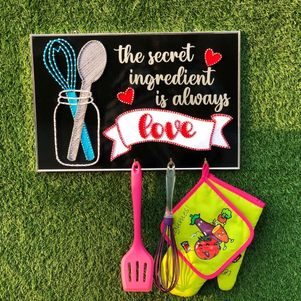 Brighten your kitchen with this elegant yet functional frame — handmade string art Pakistan | Woody Strings