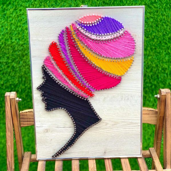 The brightest colors fill my head — custom string art Pakistan handmade by Woody Strings Lahore Pakistan