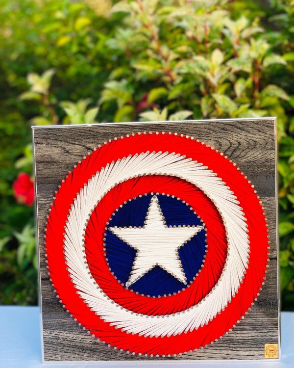 Captain America — custom string art Pakistan handmade by Woody Strings Lahore Pakistan