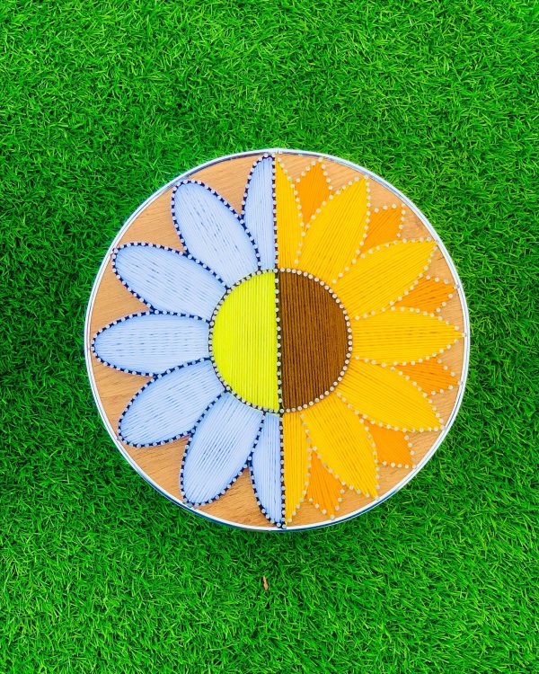 Crafted with care each petal and leaf woven into a vibrant tapest... — anniversary gift string art handmade by Woody Strings