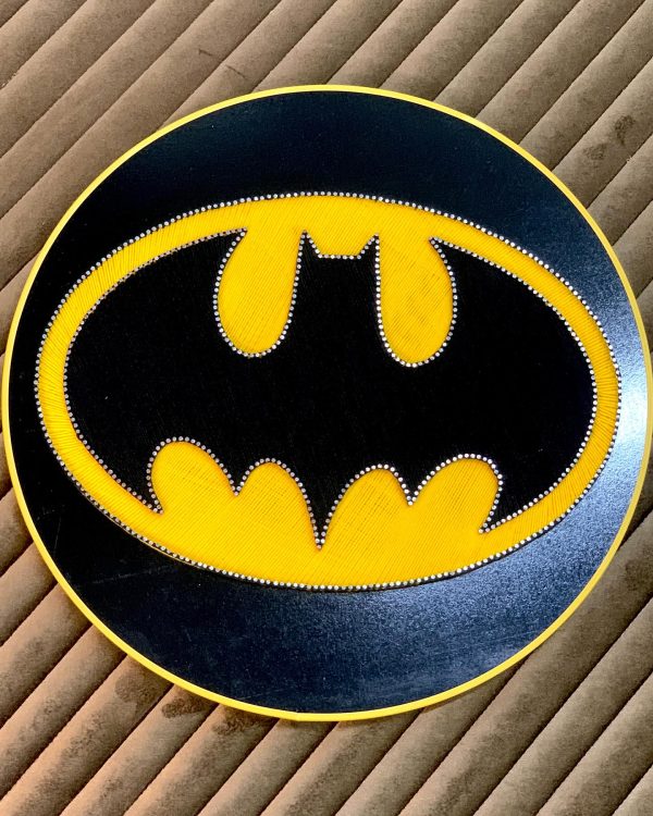 Crafted with precision and passion Heres a customized Batman logo... — handmade string art Pakistan | Woody Strings