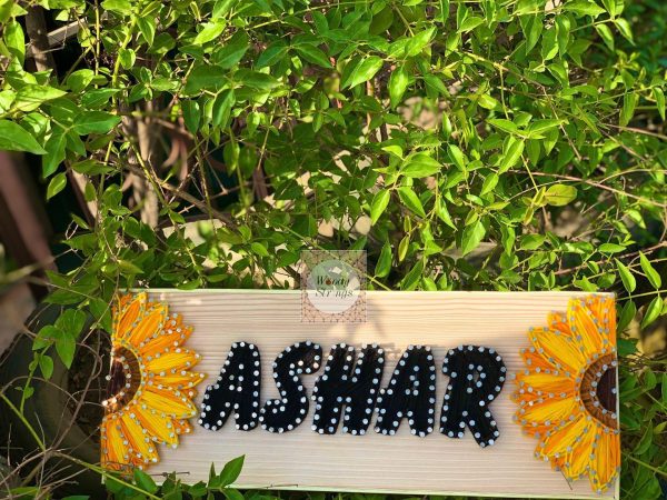 Customised name plates — custom string art Pakistan handmade by Woody Strings Lahore Pakistan