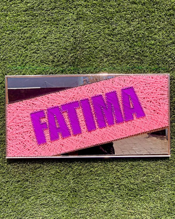 Customised string art nameplates featuring sparkling mirrors and ... — handmade string art Pakistan | Woody Strings