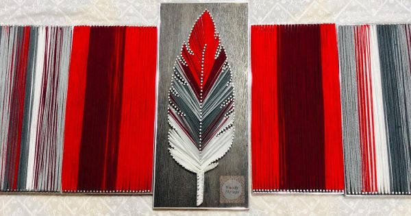 Customised wall hanging 5 pieces — custom string art Pakistan handmade by Woody Strings Lahore Pakistan