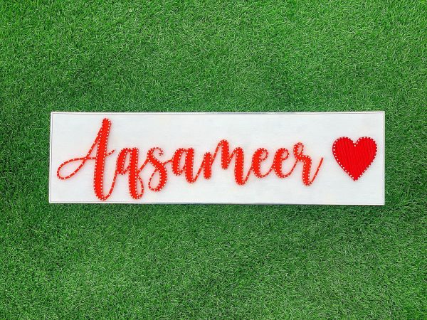 Get your customised name plates now — custom string art Pakistan handmade by Woody Strings Lahore Pakistan