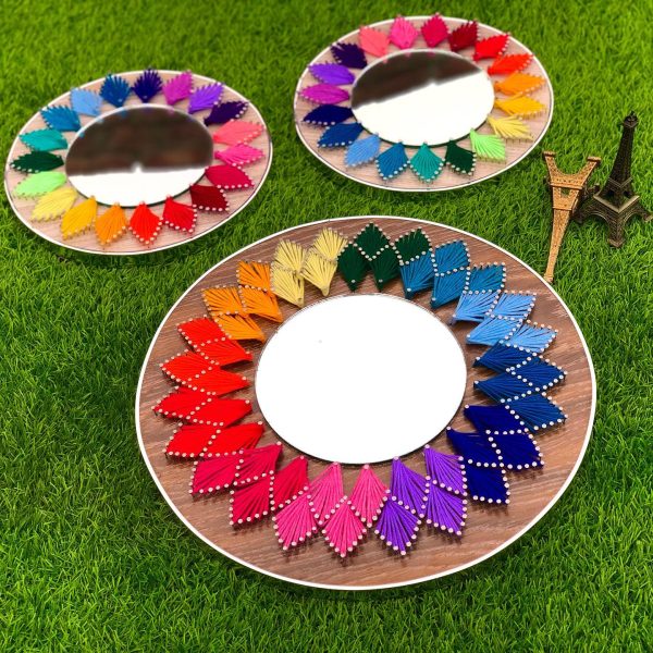 Get these vibrant and beautiful string art mirrors now only from — custom string art Pakistan handmade by Woody Strings Lahor