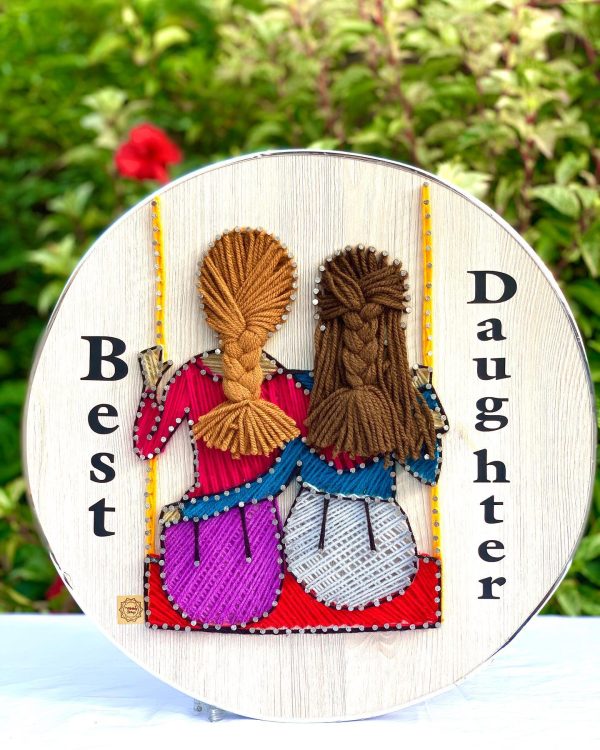Gift your lovely daughters this beautiful frame and express your ... — custom string art Pakistan handmade by Woody Strings L