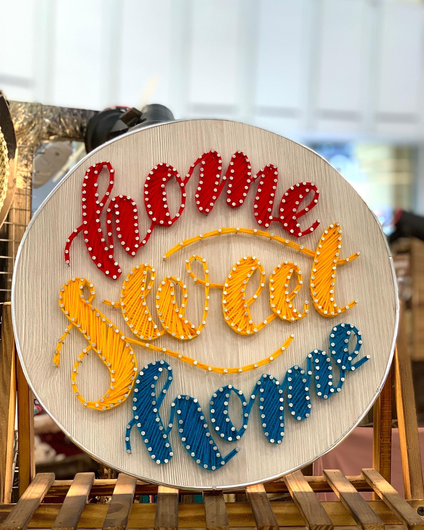 Home sweet home — custom string art Pakistan handmade by Woody Strings Lahore Pakistan