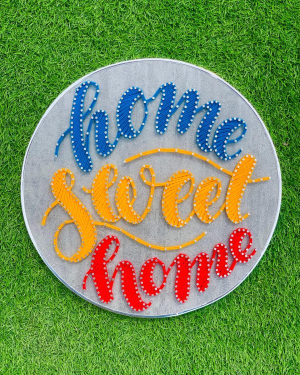 Home Sweet Home frame — custom string art Pakistan handmade by Woody Strings Lahore Pakistan