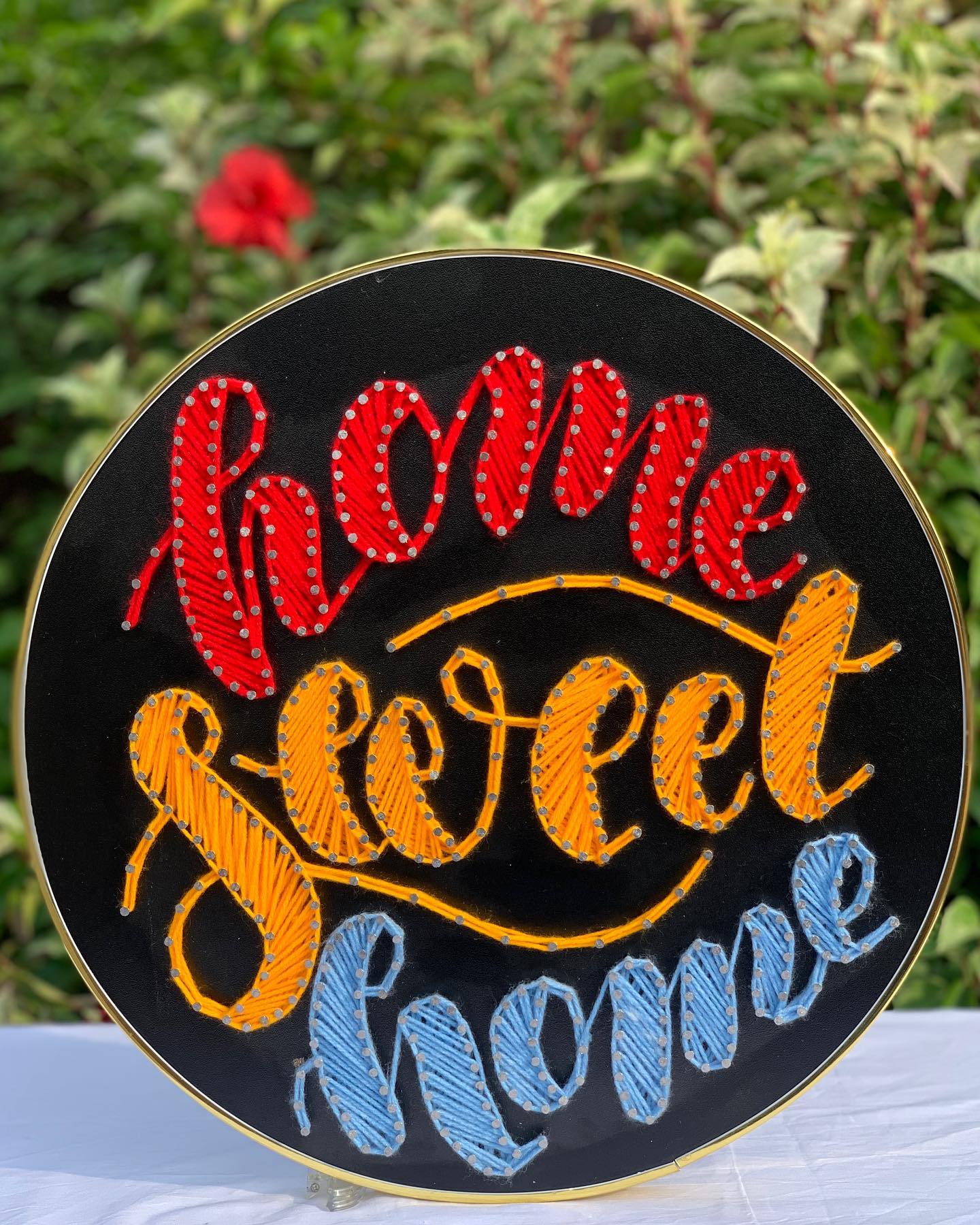 Home sweet home — custom string art Pakistan handmade by Woody Strings Lahore Pakistan