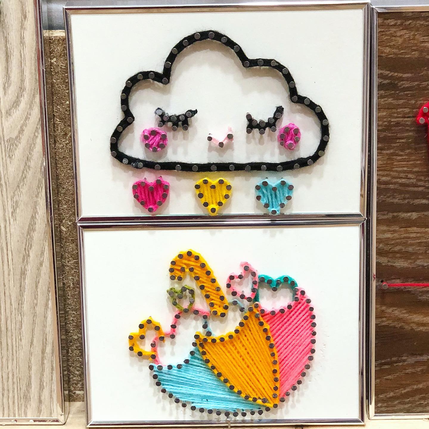 Its raining hearts — custom string art Pakistan handmade by Woody Strings Lahore Pakistan