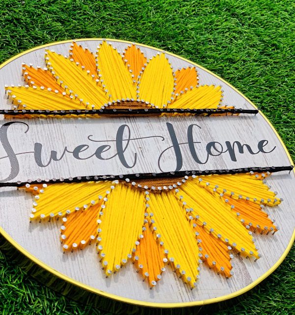 Let your home bloom with these amazing sunflower strings — string art Pakistan handmade by Woody Strings Lahore Pakistan