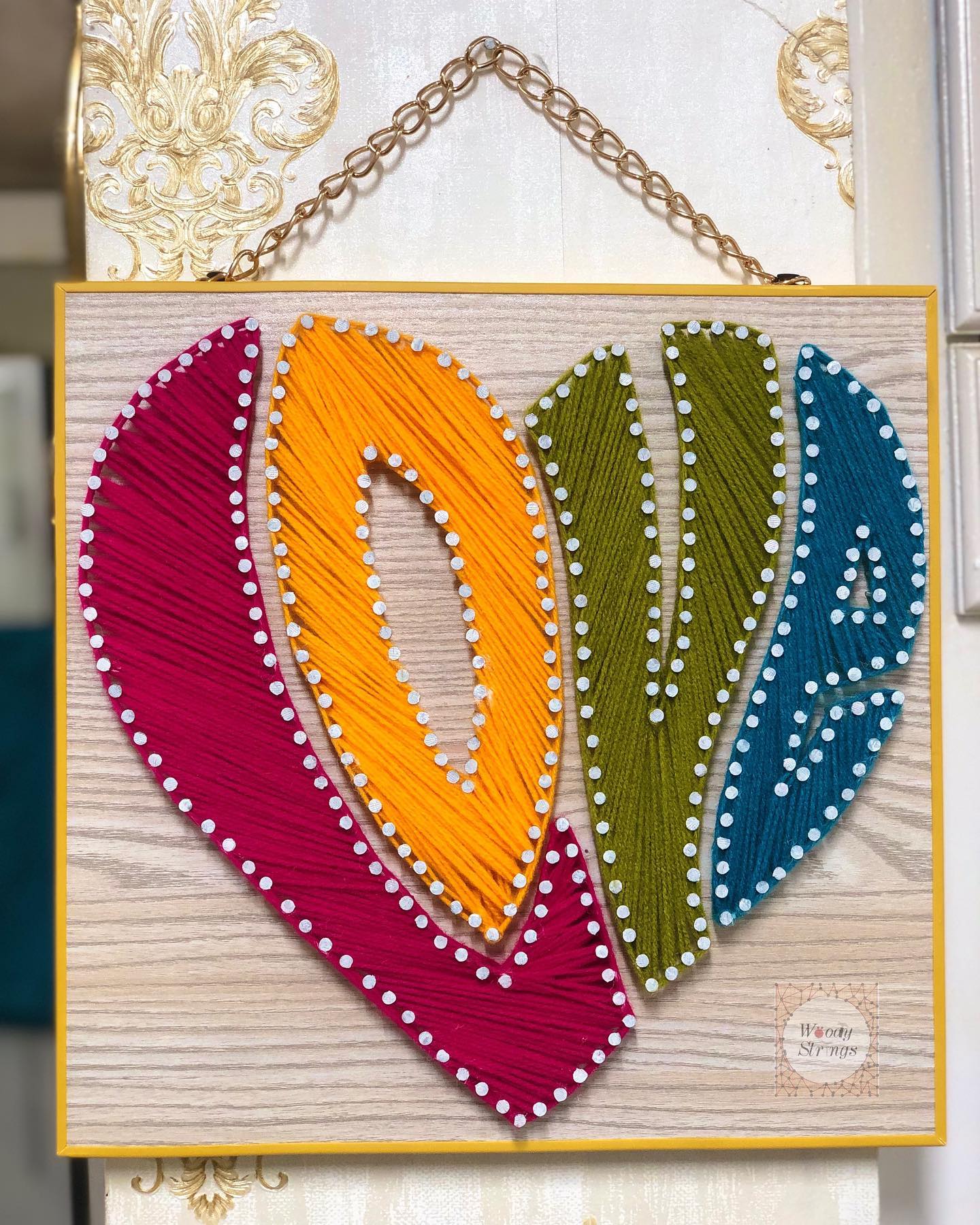Love is in the air — custom string art Pakistan handmade by Woody Strings Lahore Pakistan