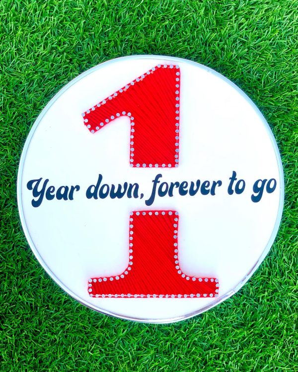 Make your anniversary or your babys first birthday unforgettable ... — anniversary gift string art handmade by Woody Strings