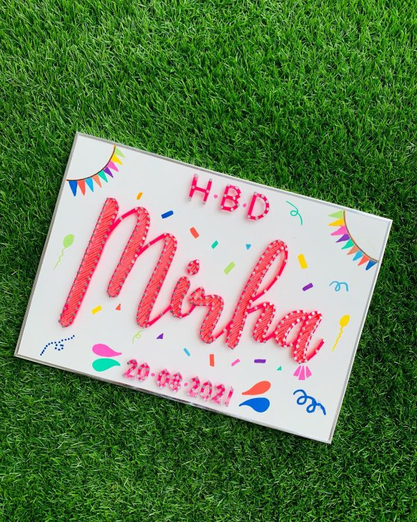 Make your loved ones birthdays more special with customised frame... — custom string art Pakistan handmade by Woody Strings L