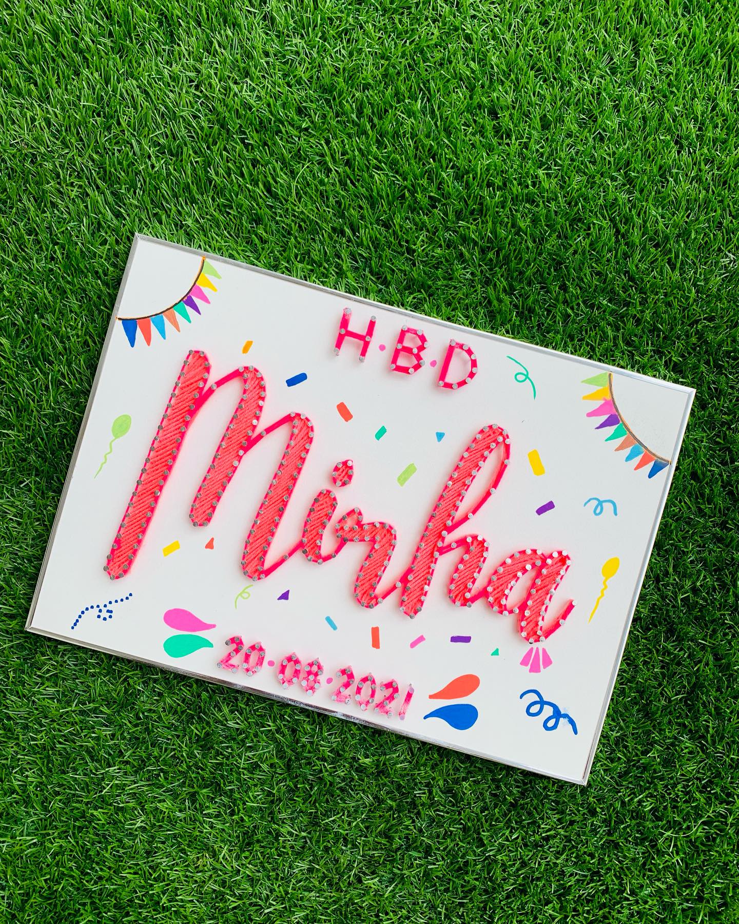 Make your loved ones birthdays more special with customised frame... — custom string art Pakistan handmade by Woody Strings L