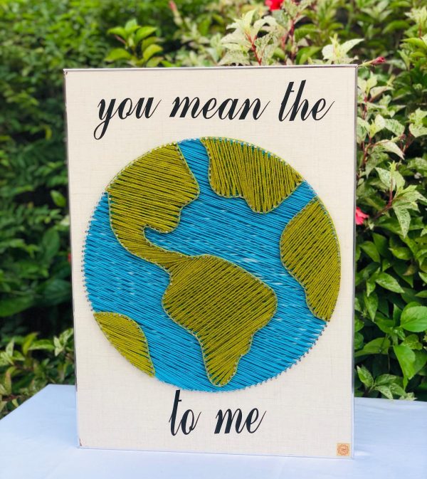 You mean the world to me — custom string art Pakistan handmade by Woody Strings Lahore Pakistan