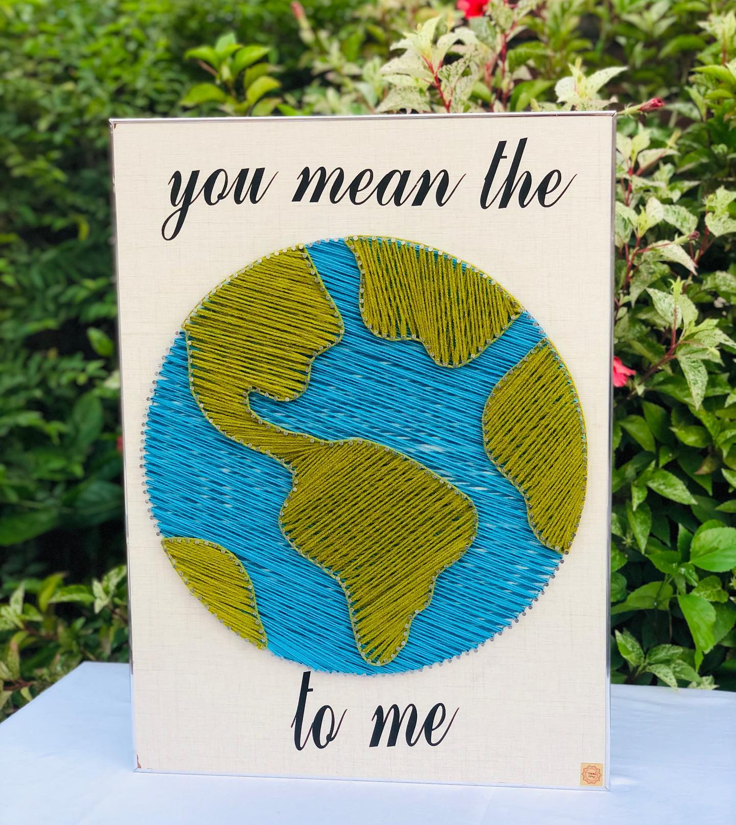 You mean the world to me — custom string art Pakistan handmade by Woody Strings Lahore Pakistan