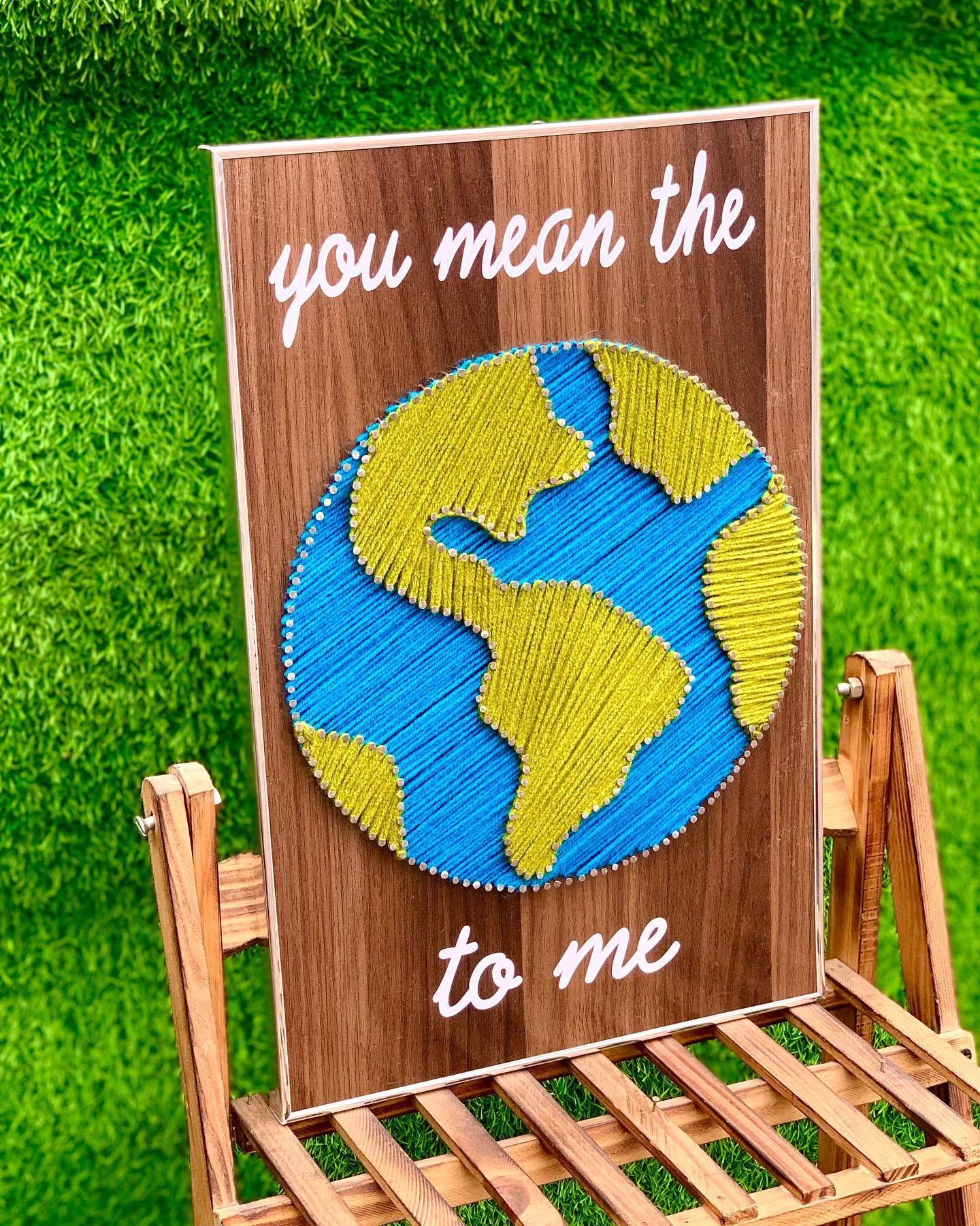 You mean the world to me — custom string art Pakistan handmade by Woody Strings Lahore Pakistan