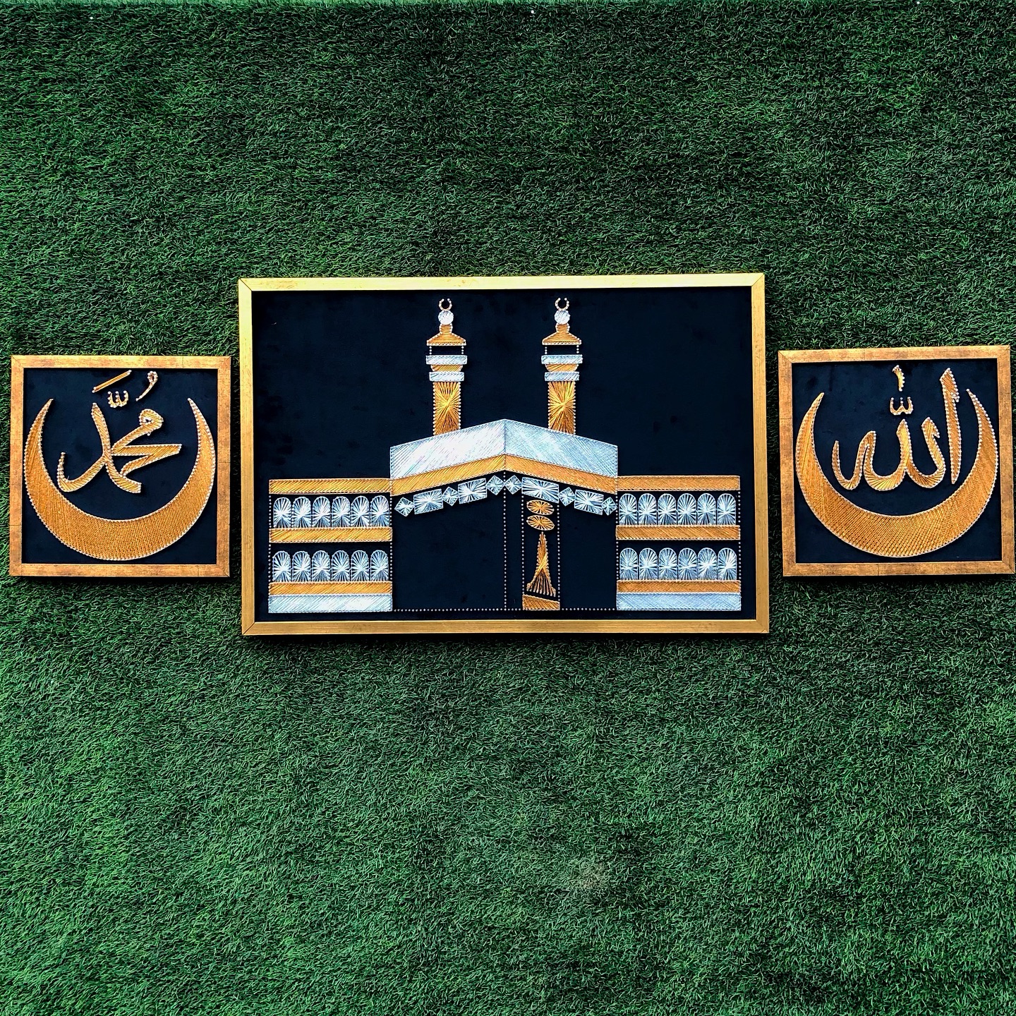 The most graceful string art masterpieces of the Kaaba and the sa... — custom string art Pakistan handmade by Woody Strings L