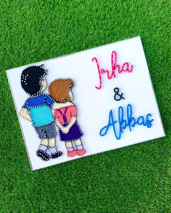 Your perfect love needs just one addition this beautiful piece of... — custom name string art handmade by Woody Strings Lahor