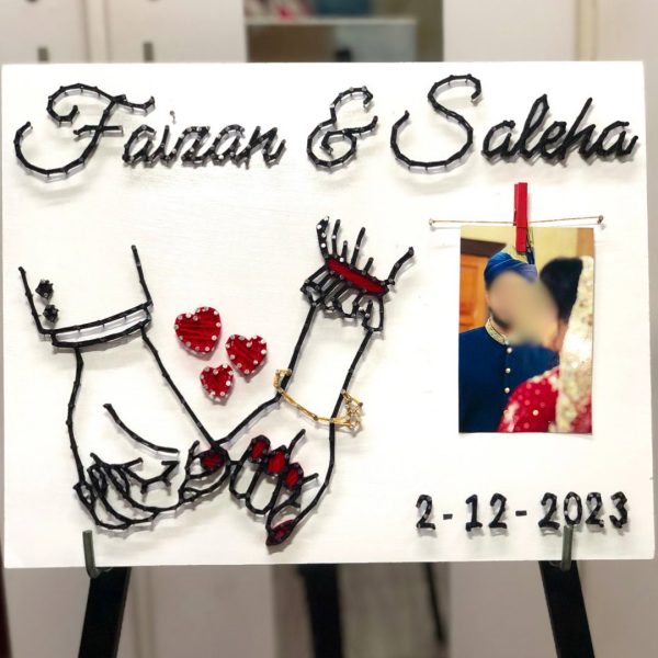 The perfect wedding gift this season for your loved ones — anniversary gift string art handmade by Woody Strings Lahore Pakis
