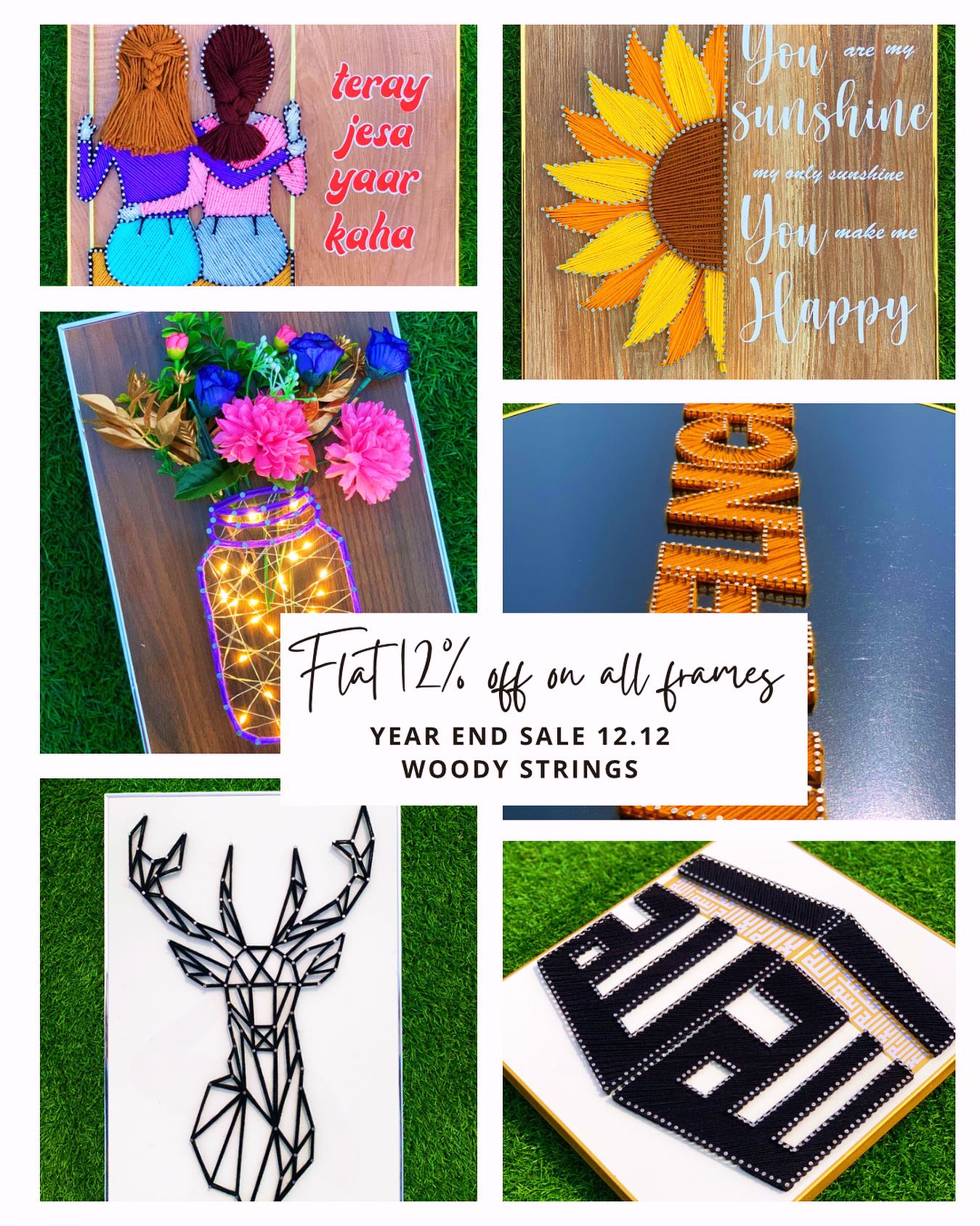 Sale is live now Avail this offer to elevate your interiors with ... — string art Pakistan handmade by Woody Strings Lahore P
