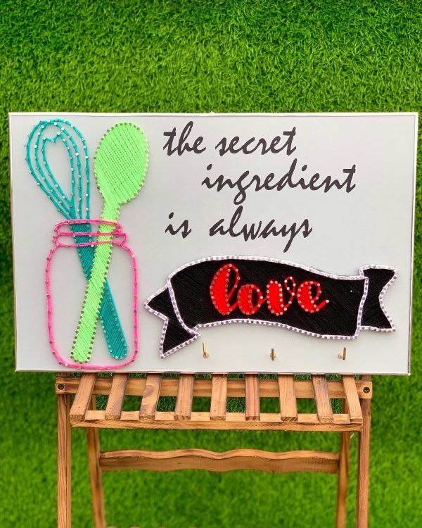The secret ingredient is always love — custom string art Pakistan handmade by Woody Strings Lahore Pakistan