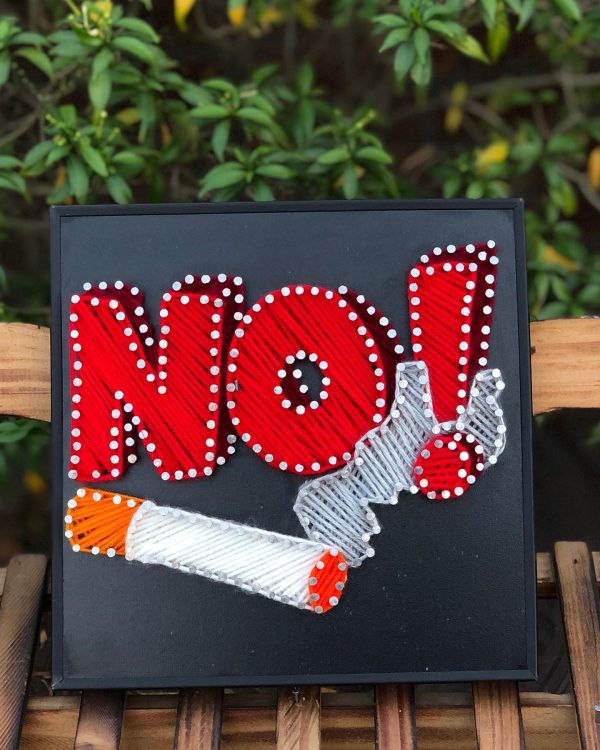 No smoking frame — custom string art Pakistan handmade by Woody Strings Lahore Pakistan