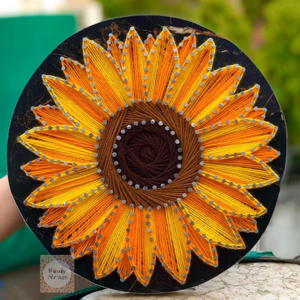 Sunflower — custom string art Pakistan handmade by Woody Strings Lahore Pakistan