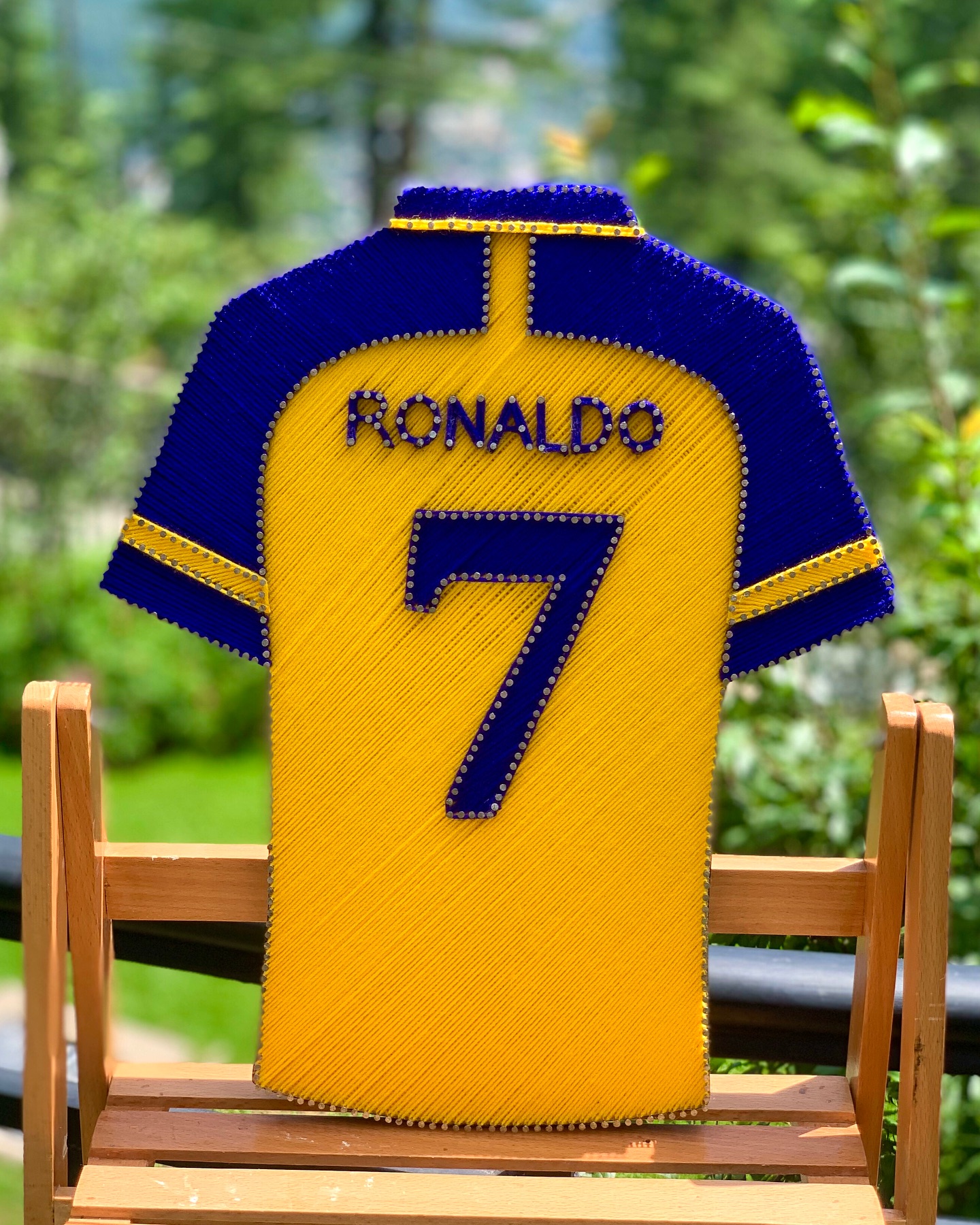 Take your fandom to the next level — football string art handmade by Woody Strings Lahore Pakistan