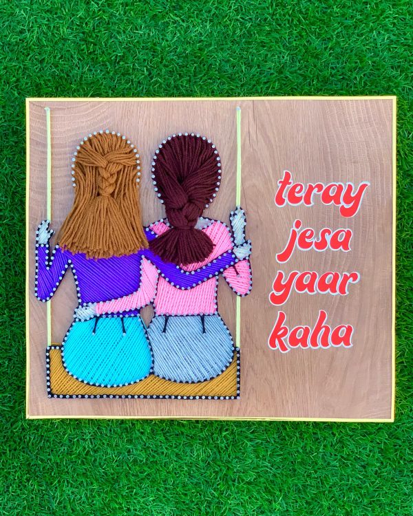 TERAY JESA YAAR KAHA — string art Pakistan handmade by Woody Strings Lahore Pakistan