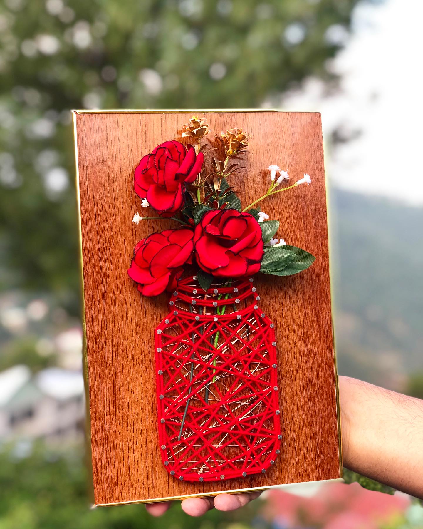 These fairy lights jar are always a hot seller — anniversary gift string art handmade by Woody Strings Lahore Pakistan