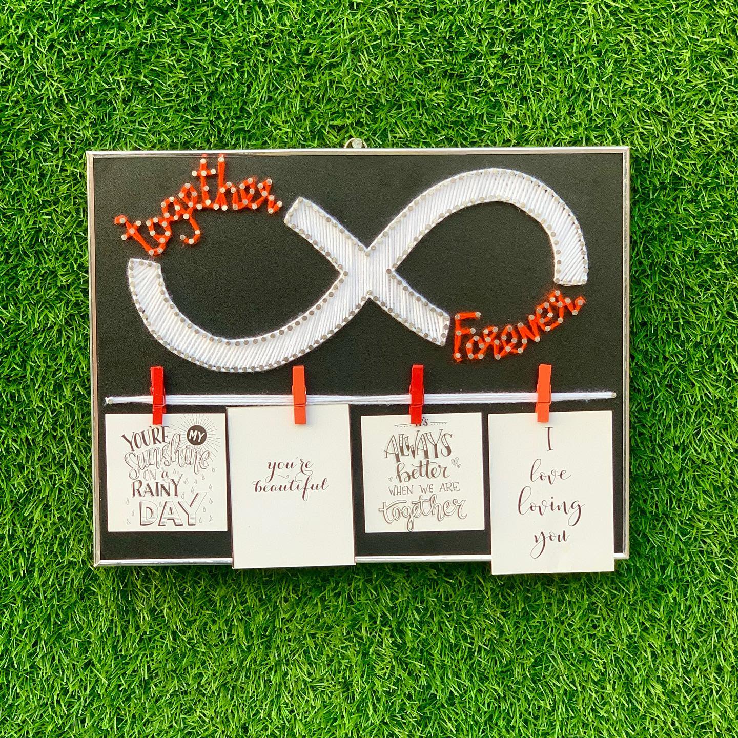 Together forever — custom string art Pakistan handmade by Woody Strings Lahore Pakistan