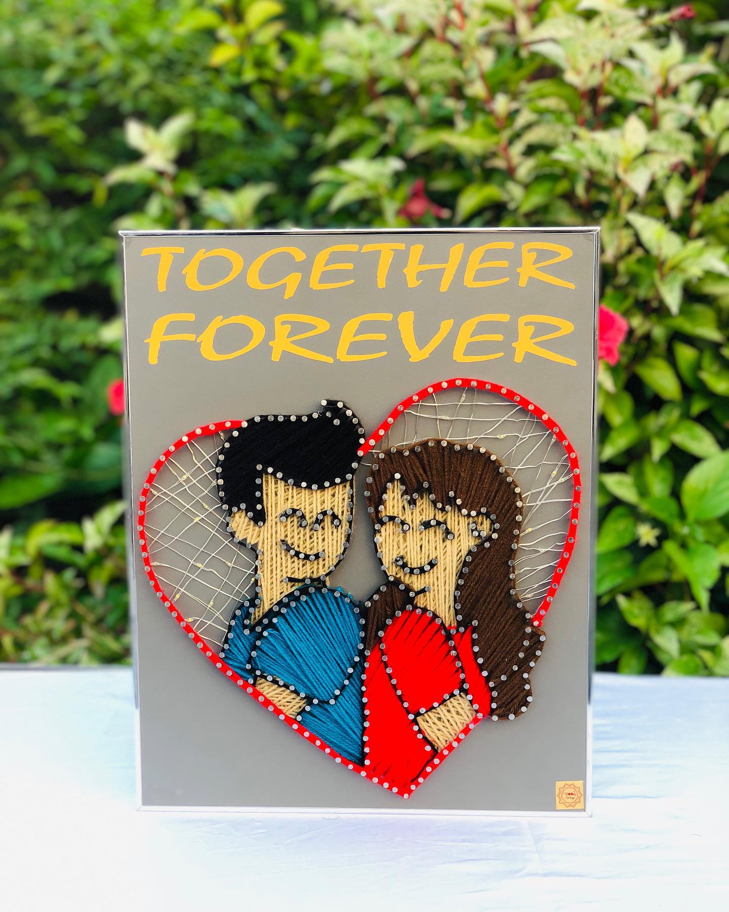 Together forever — custom string art Pakistan handmade by Woody Strings Lahore Pakistan