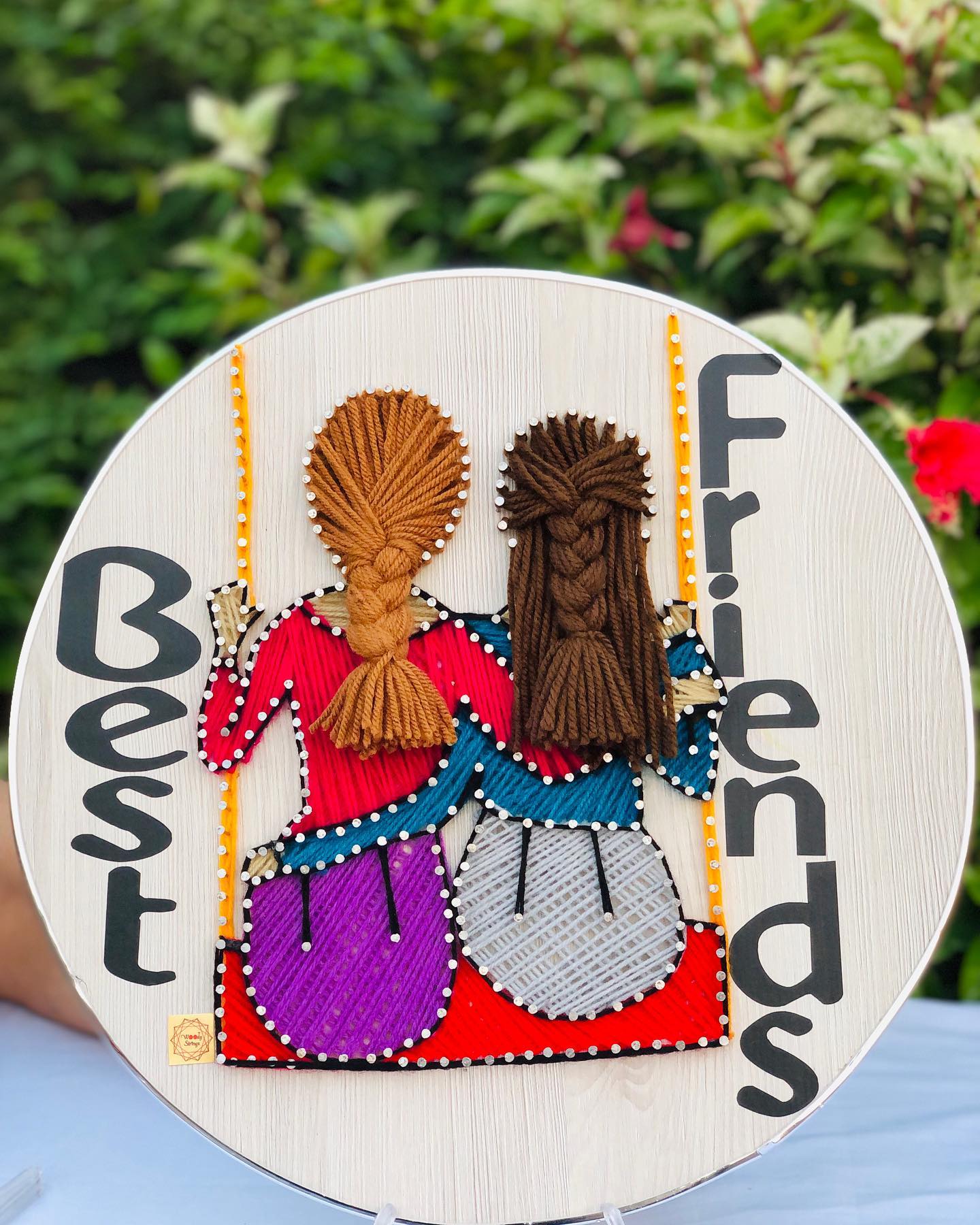 True friends are never apart — custom string art Pakistan handmade by Woody Strings Lahore Pakistan