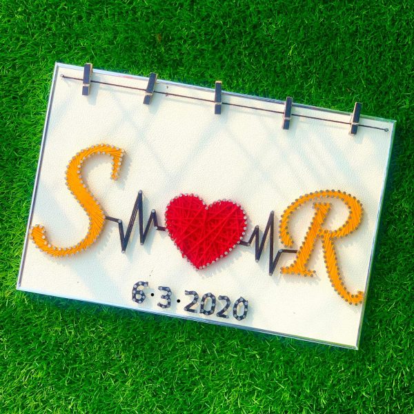 Turning Love into Art Capturing Essence of a Beautiful Union thro... — string art Pakistan handmade by Woody Strings Lahore P