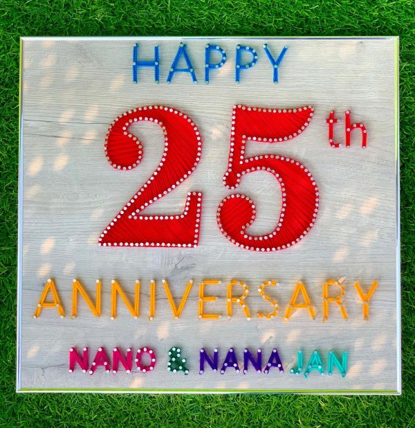 A very special frame for silver jubilee of grandparentsanniversar... — anniversary gift string art handmade by Woody Strings