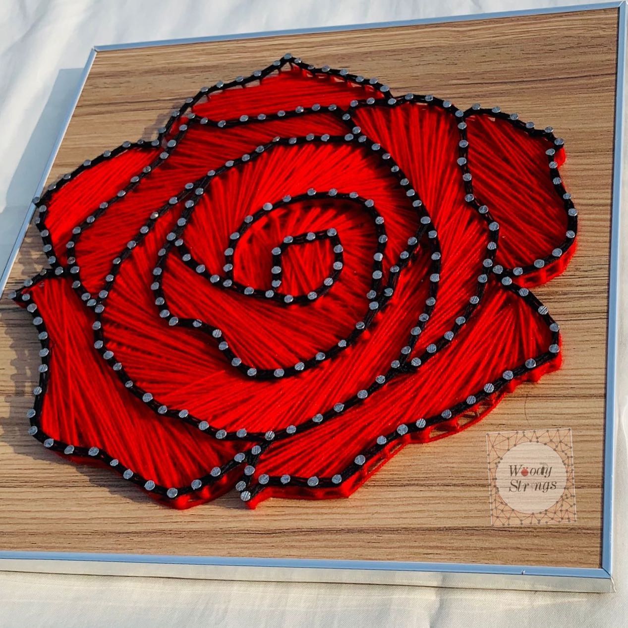 The wild rose — custom string art Pakistan handmade by Woody Strings Lahore Pakistan