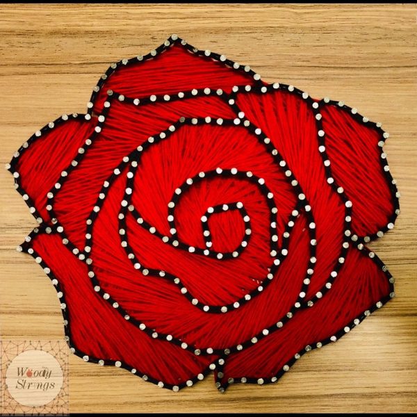 The wild rose — custom string art Pakistan handmade by Woody Strings Lahore Pakistan