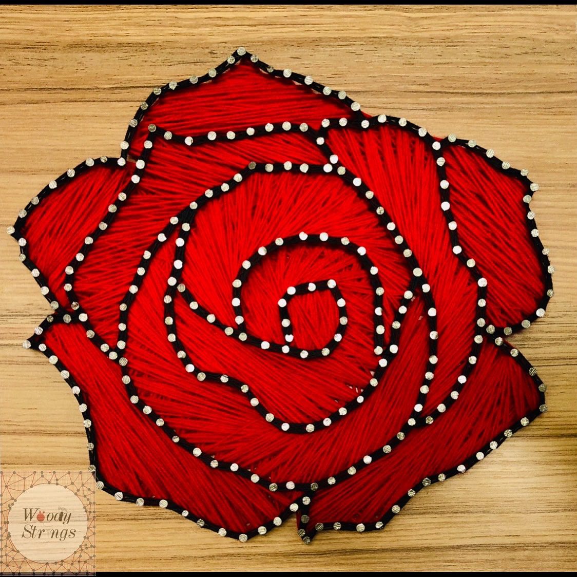 The wild rose — custom string art Pakistan handmade by Woody Strings Lahore Pakistan