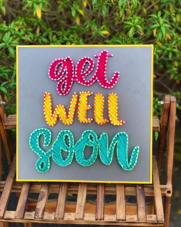 Wish your loved ones a speedy recovery with our string art frames — custom string art Pakistan handmade by Woody Strings Laho